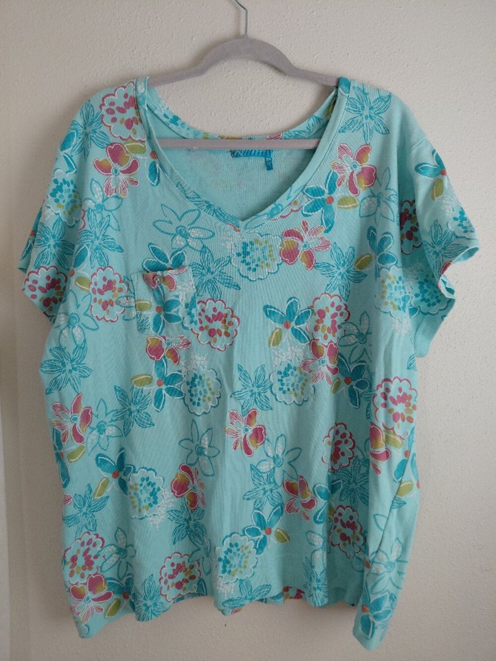 Fresh Produce Cotton Floral Shirt Cotton 3X USA